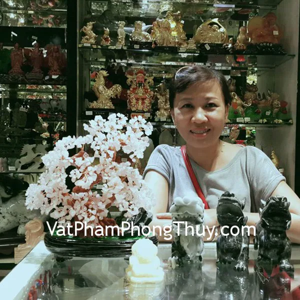 Chị Hương - khách hàng mua cây tài lộc thạch anh hồng KC016, cóc Hoàng Long GM022, gà đồng D235, quả cầu thạch anh trắng GM148-2795