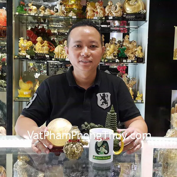 Anh Thông - khách hàng mua quả cầu thạch anh vàng M191-2216, kỳ lân đồng trung D220, hồ lô bát tiên D204 và long quy cõng tháp GM029
