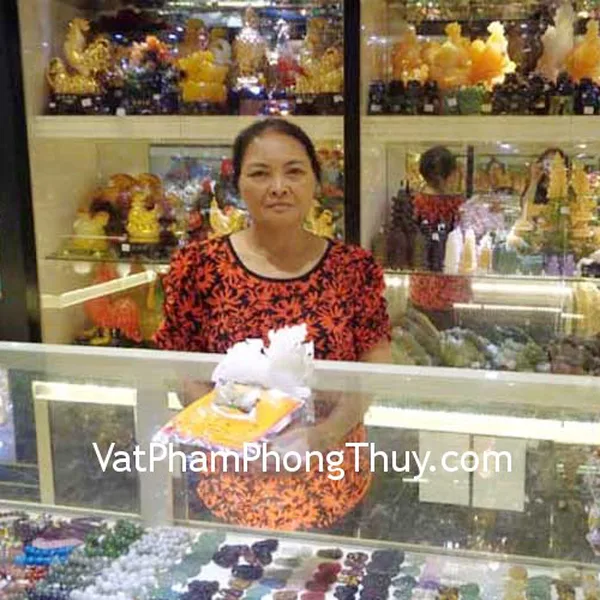Cô Lan - khách hàng mua Tỳ hưu Bạch ngọc H006, Thiềm thừ Lam ngọc nhỏ GM024, Bột tẩy uế BTU, Tỳ hưu Phỉ thúy S5151-S4-3383, Tỳ hưu Phỉ thúy S5151-S4-2902