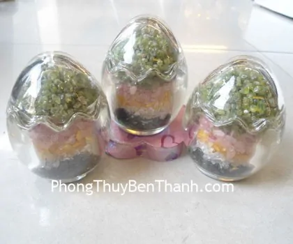 Trứng ngũ hành Thạch Anh nhỏ,Kim nguyên bảo DT164