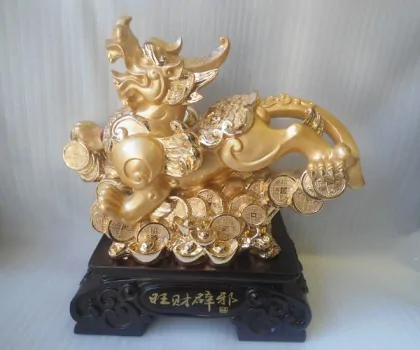Tỳ hưu vàng trên đống vàng to - vượng tài bích tà H134G