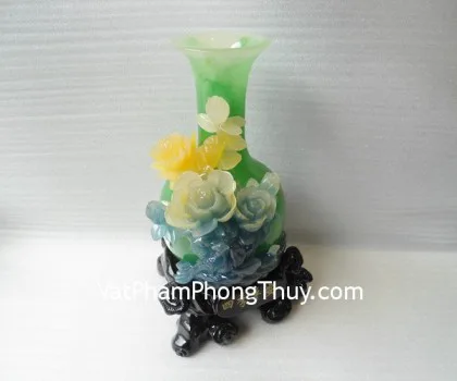 Bình mẫu đơn uyên ương bạch ngọc FGM157