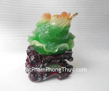 Thiềm thừ vàng kim quanh sen vàng đế xoay - hòa hài sanh tài K138M