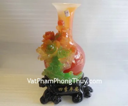 Bình mẫu đơn đỏ- Tứ quý bình an E158