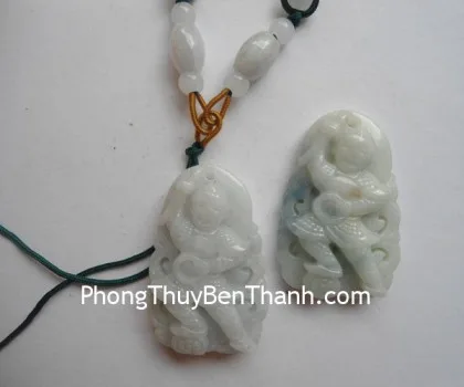 Mặt đeo cổ Phật Di Lặc vân xanh (24.3g) S6627-S5-2380