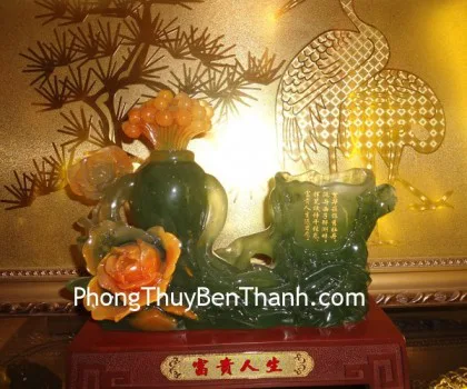 Mẫu đơn xanh trăng đỏ - hoa hảo nguyệt viên H214G