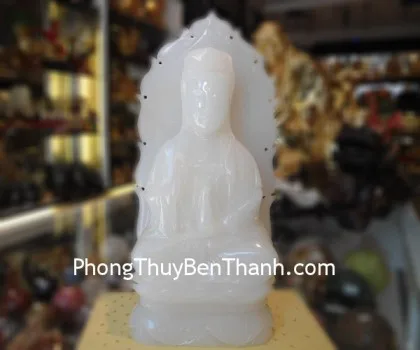 Phật quan âm bạch ngọc ngồi FHM051