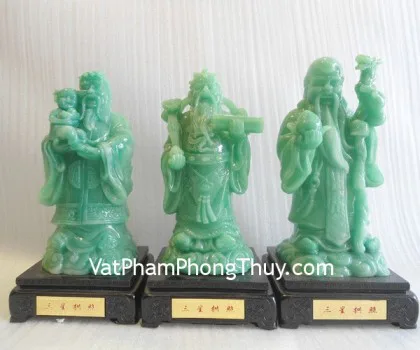 Tam đa phước lộc thọ vàng kim sa đế gỗ trung bộ rời - Lộc Tinh LN115-2