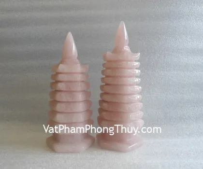 Tháp Văn Xương đá thạch anh hồng 9 tầng M117