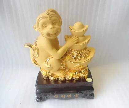 Khỉ tài lộc sa kim ôm tháp nguyên bảo - chiêu tài tấn bảo K034M