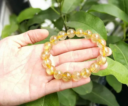 Chuỗi thạch anh tóc vàng nhạt S882-S2-1116