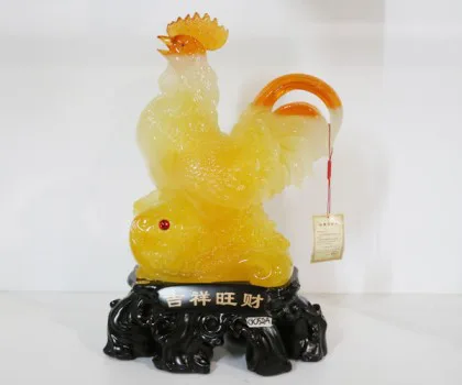 Gà ngọc vàng trên như ý vàng - Cát tường vượng tài G052A