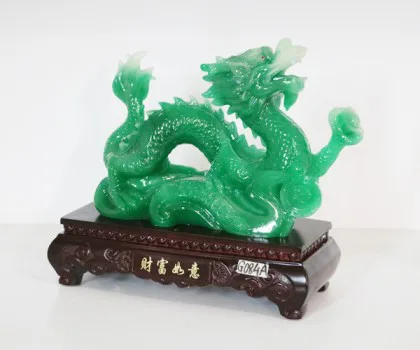 Rồng xanh dáng trườn cầm nguyên bảo - Tài phú như ý G084A