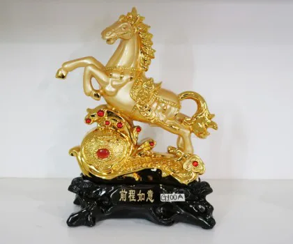 Ngựa vàng trên như ý vàng - Tiền trình như ý G100A