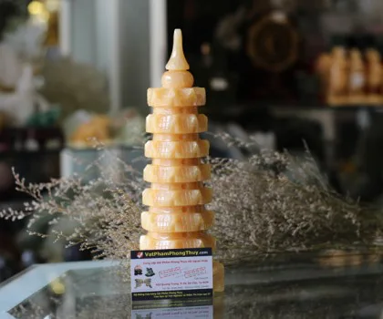 Tháp văn xương lam ngọc 7 tầng (13cm) FGM059