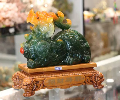 Tỳ hưu xanh ngọc đậm mào cam - Chiêu tài bích tà C052A