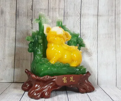 Thần heo vàng ngọc trên bụi trúc xanh ngọc - Phú Túc LN014