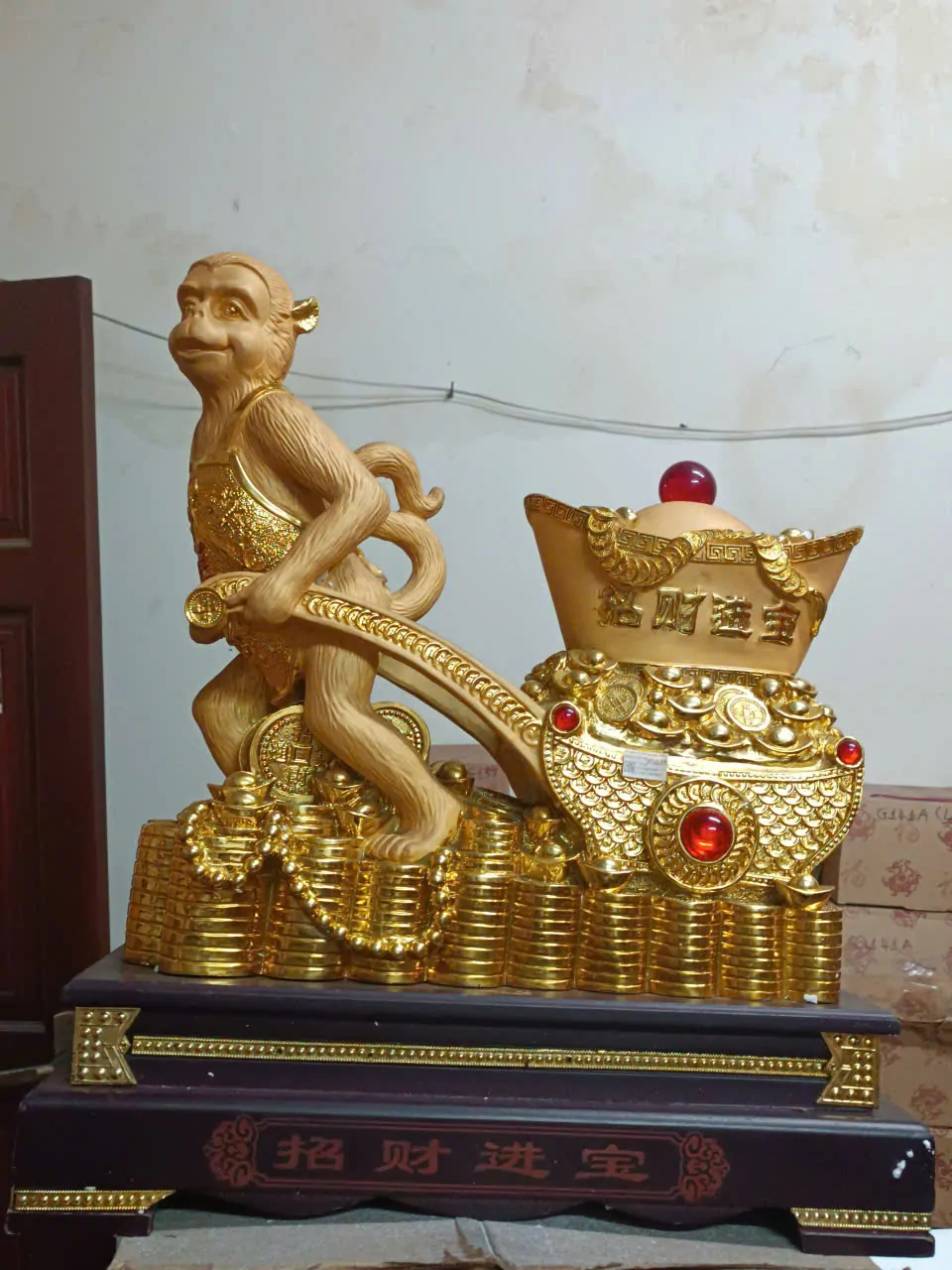 Khỉ phát tài kéo nguyên bảo - chiêu tài tấn bảo K022M