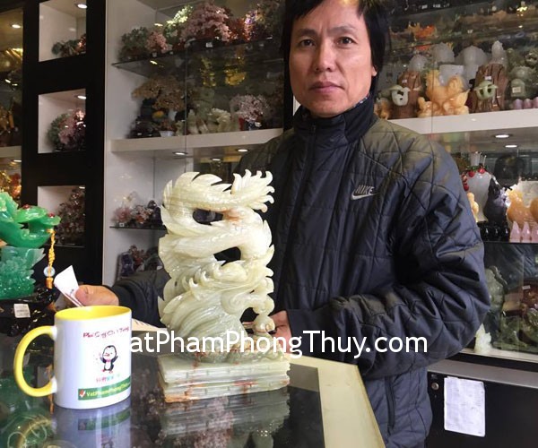 Anh Lợi- khách hàng mua tượng rồng cẩm thạch đứng N074