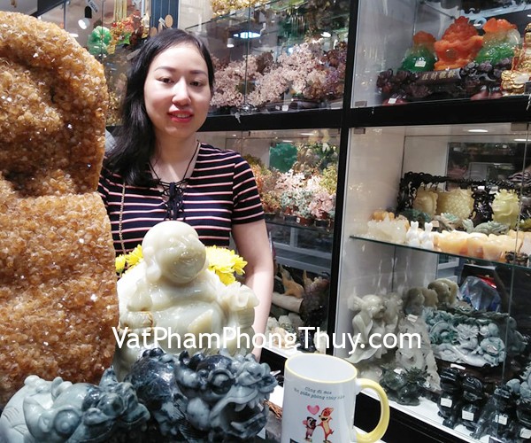 Chị Quỳnh Mai-khách hàng mua hồ ly thạch anh vàng citrin dáng đẹp S6342
