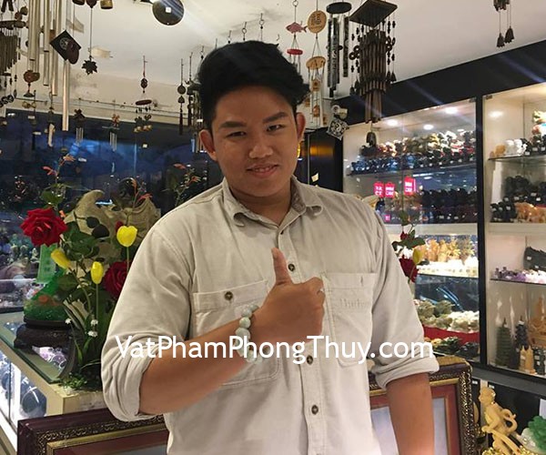 Anh Ken - khách hàng mua Chuỗi Phỉ Thúy xanh nhạt trơn 18 li S6259,Tỳ Hưu Phỉ Thúy miệng ngậm như ý S6329