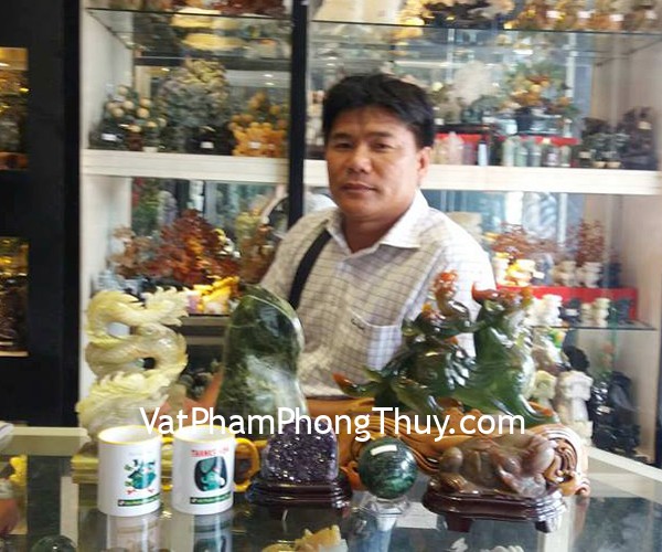 Anh Sơn - khách hàng mua Rồng cẩm thạch N074, Khối cẩm thạch serpentine V168-2544, Tỳ hưu cõng con xanh E014, Bông thạch anh tím H102-4935, Thiềm thừ ngọc Hoàng long tam thể TT-HL-11756